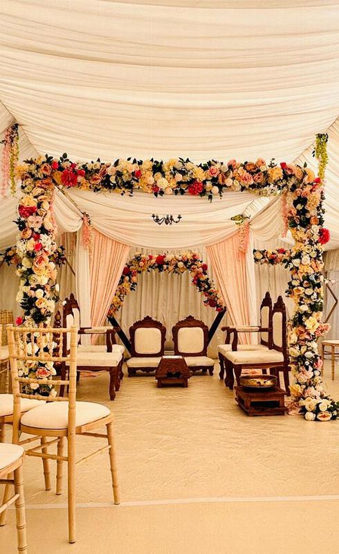 mandap setup in Marquis at wedding event