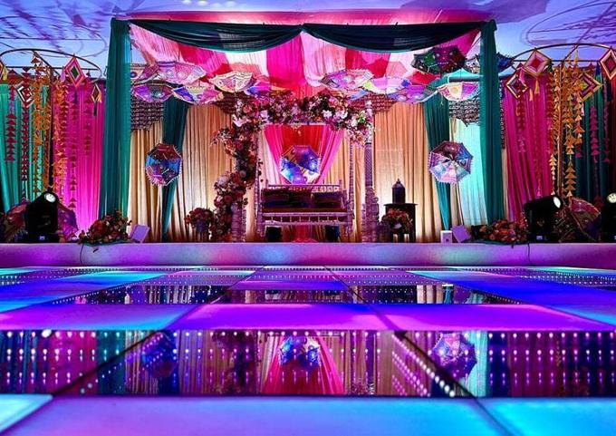 Colorful Indian wedding lighting